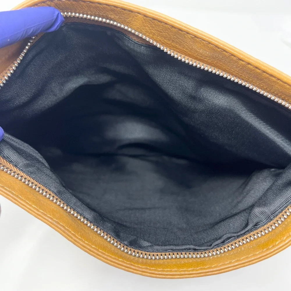 Joelle Hawkens Foldover‎ Clutch Handbag 12x18 Carmel Leather